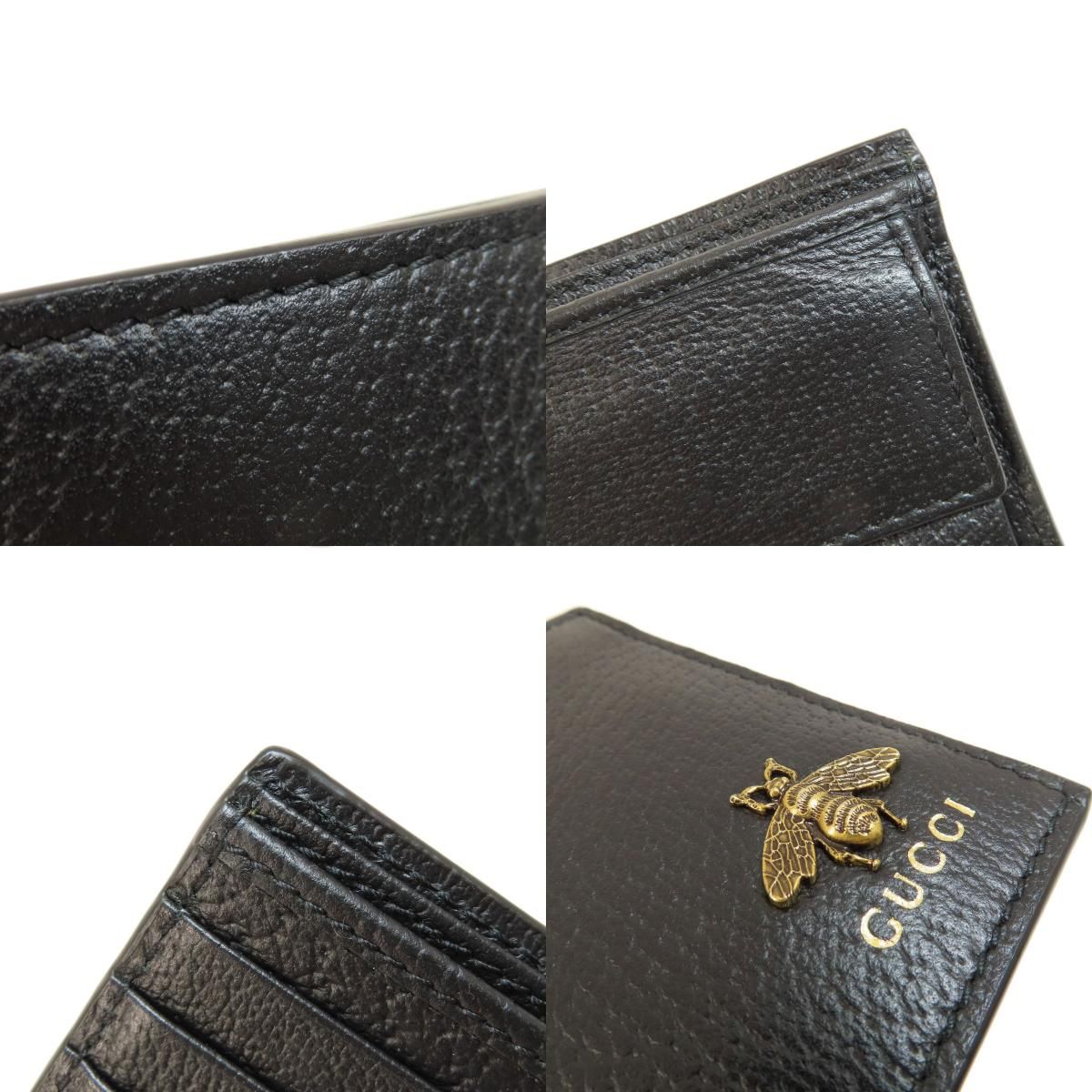 GUCCI グッチ 折り財布 522915メタル ビー アニマリエ　レザー 黒 楽天市場】【名入れ可有料】グッチ GUCCI 二つ折り財布 メンズ メタル