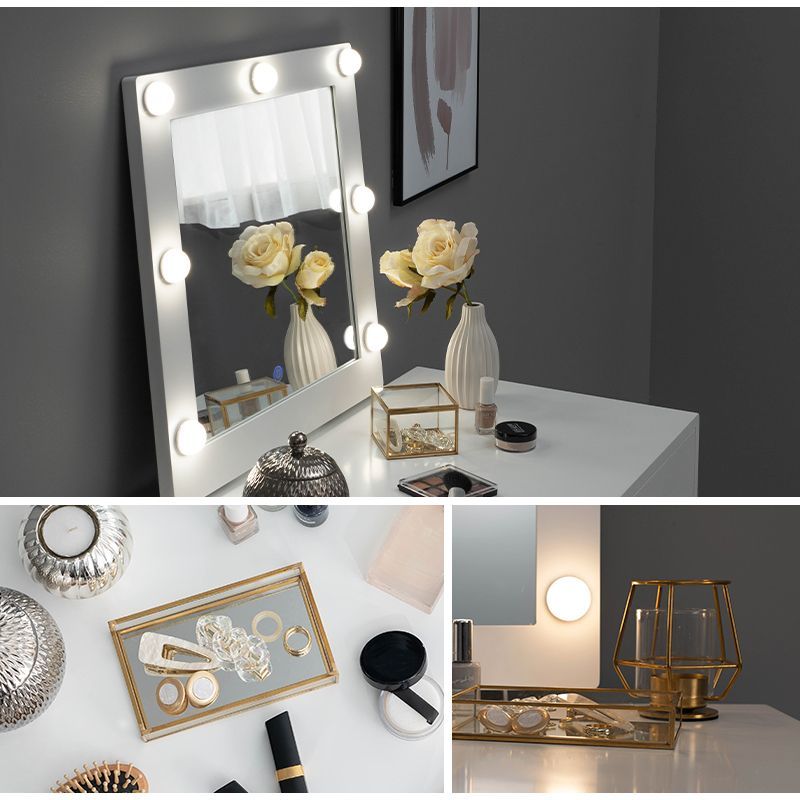 ドレッサースツールセット 鏡 化粧台 スツール付き LEDの女優ライト