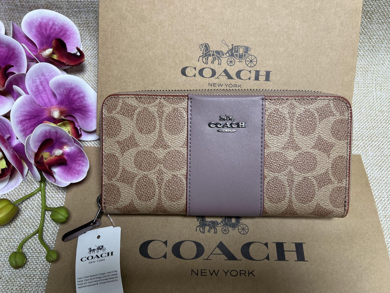 COACH コーチ 長財布 レディース財布 アコーディオンジップウォレット