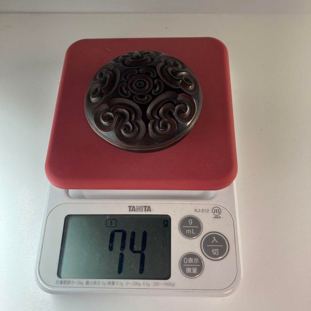 本堆朱 倶利香合 直径8㎝、74g 本Y5-0519☆トエウ - メルカリ