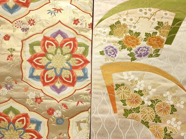 平和屋本店□袋帯 西陣 まとめて100点 向かい鶴 人物 蝶 更紗 花柄 宝