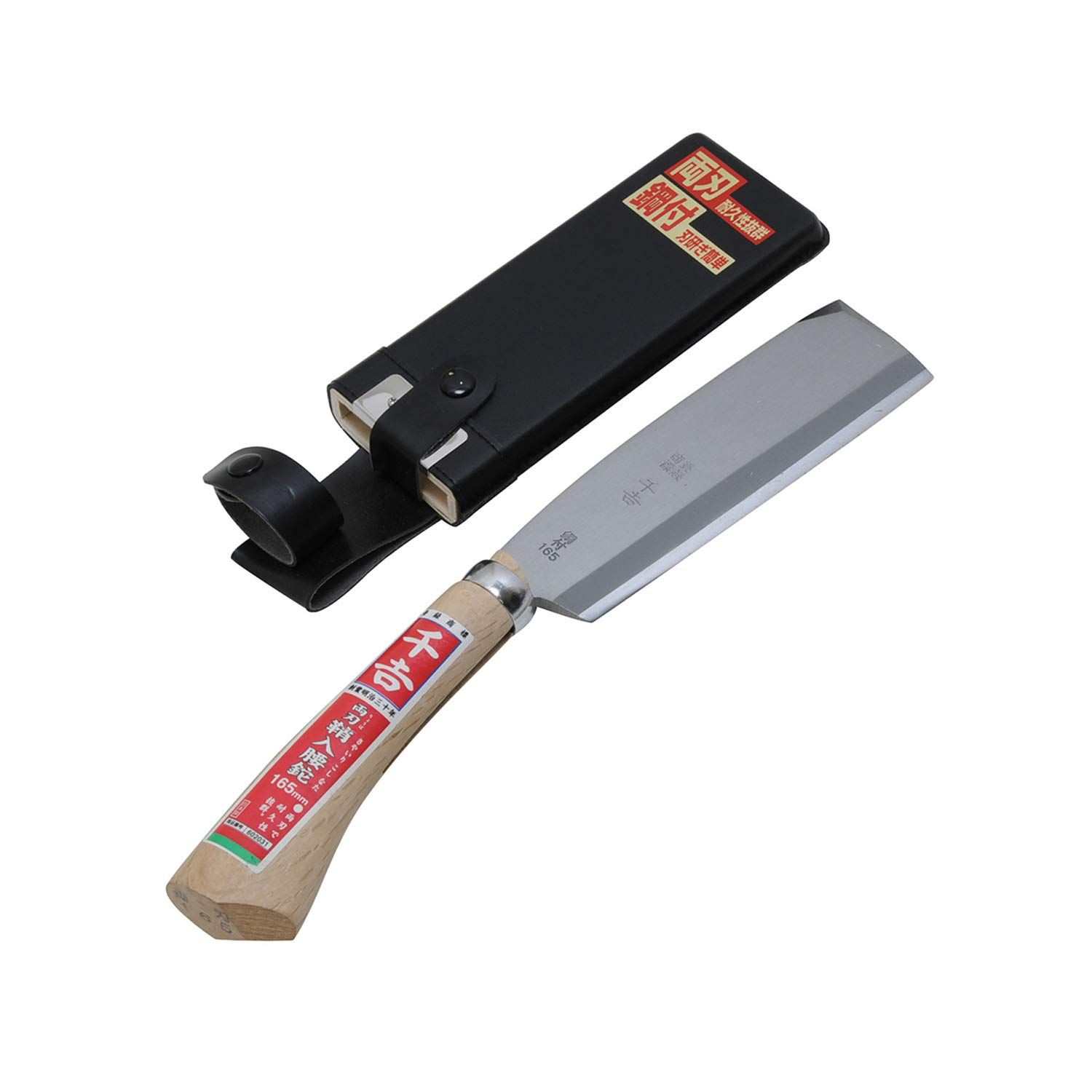 千吉 サヤ入り 腰鉈 双刃 鋼付 165mm