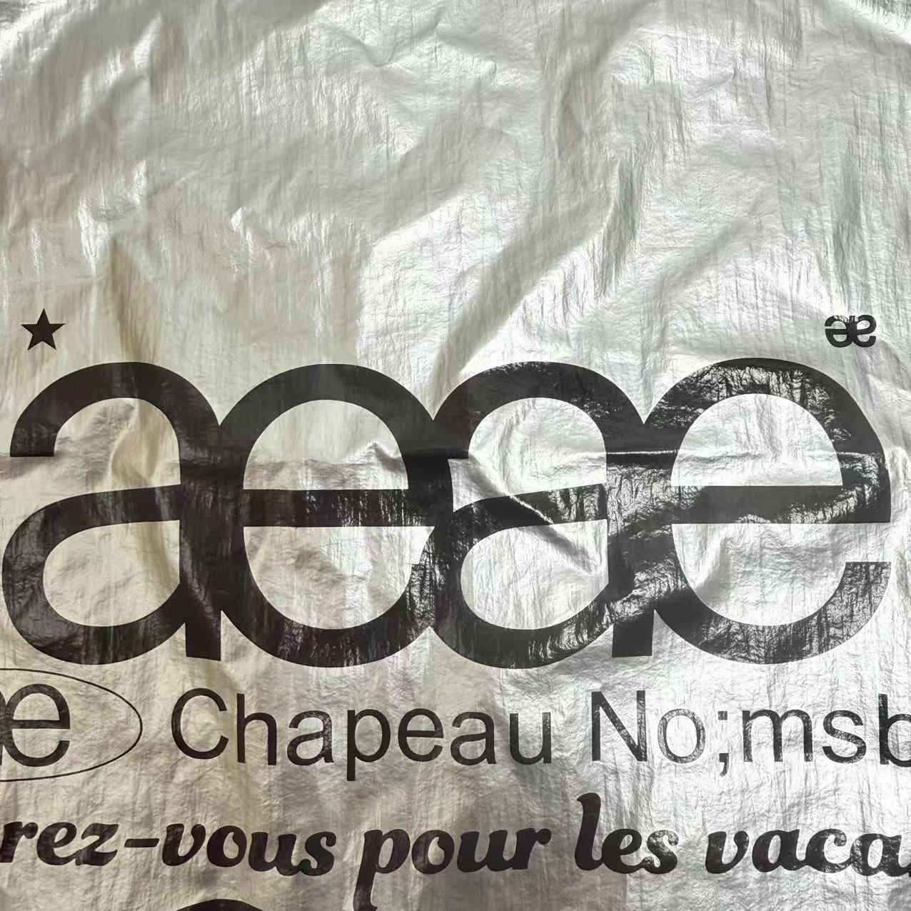 【新品】aeae ナップサック　ジムサック　ロゴ　シルバー aeae シルバー ジムサックナップサック 大人気 ロゴナップサック
