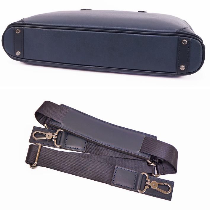 FUJITAKA ネイビー ビジネスバッグ レザーブリーフバッグ ビジネスバッグ A4 / FUJITAKA（フジタカ