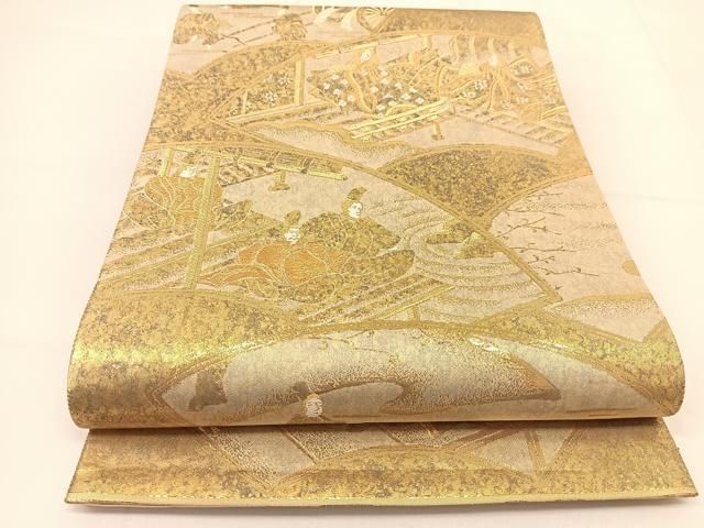 平和屋着物◎全通柄袋帯 扇面貼交屏風絵 俵屋 宗達作より 正絹