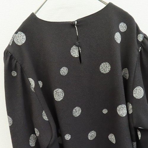  シセンドウ 詩仙堂 ヒトシタムラ ヴィンテージ カットソー ブラウス プルオーバー 七分袖 ちりめん 水玉 a 968969 五分袖 七分袖 Tシャツ カットソー