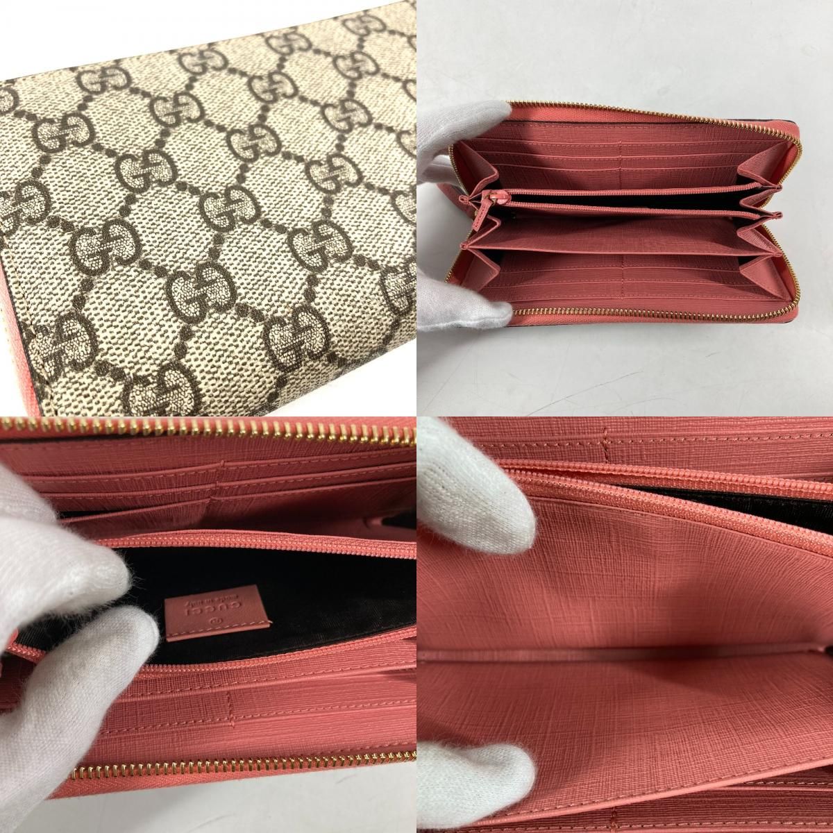 GUCCI グッチ 長財布 フェイスモチーフ フェイクパール 431392 GG 