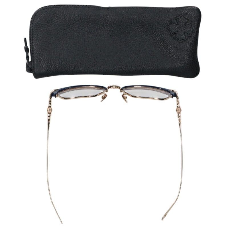 クロムハーツ SLUNTRADICTION I クロスボールハーフリムスクエア眼鏡