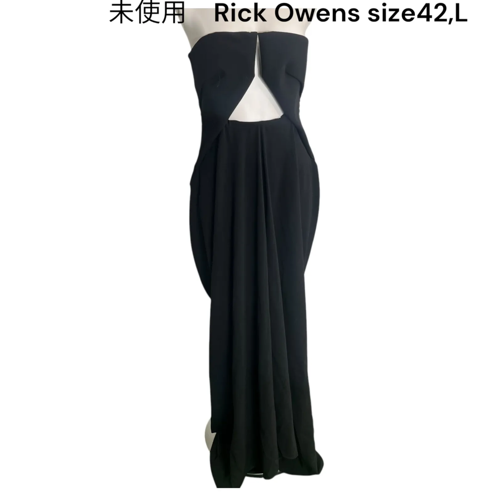 未使用 Rick Owens ギャザー二重カットソー 38 ドレスワンピース 未