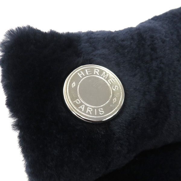 極美品 エルメス 2019AW シェアードミンク × カシミヤ100％ 異素材MIX