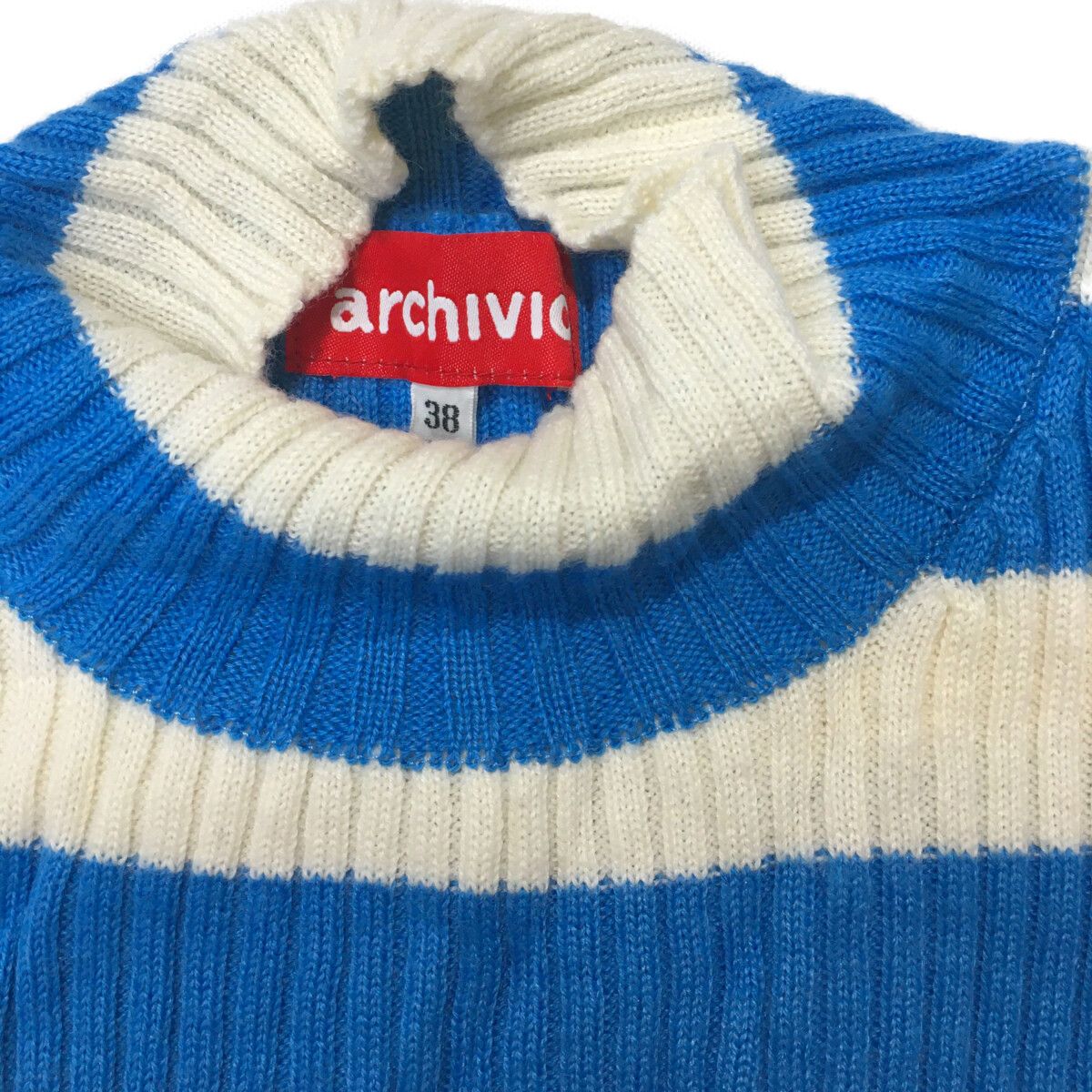 中古 レディース アルチビオ archivio セーター 38(M) 白×青 ホワイト