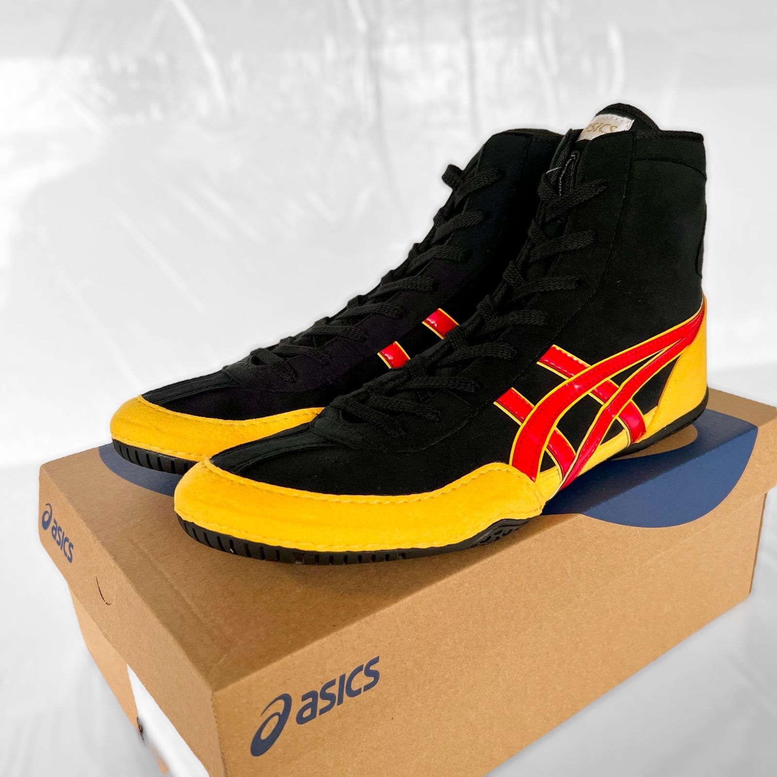 アシックス asics レスリングシューズ オーダー 1083A001 EX-EO TWR900 後継品 ブラック x イエロー x レッド サイズ US10 27cm USTAUSTRALIA_COM_AU