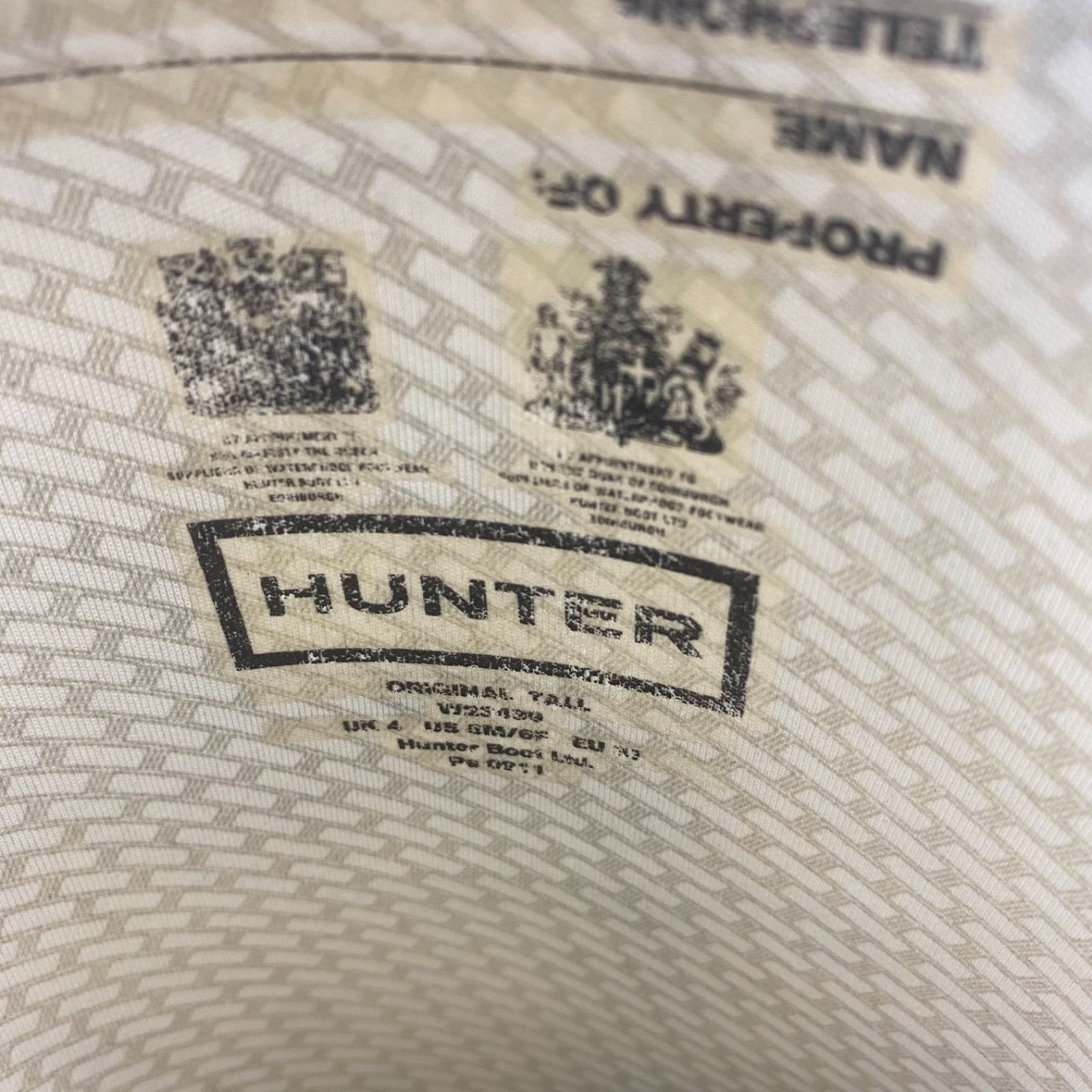 27 HUNTER ハンター レインブーツ ブラック 長靴 23cm UK4