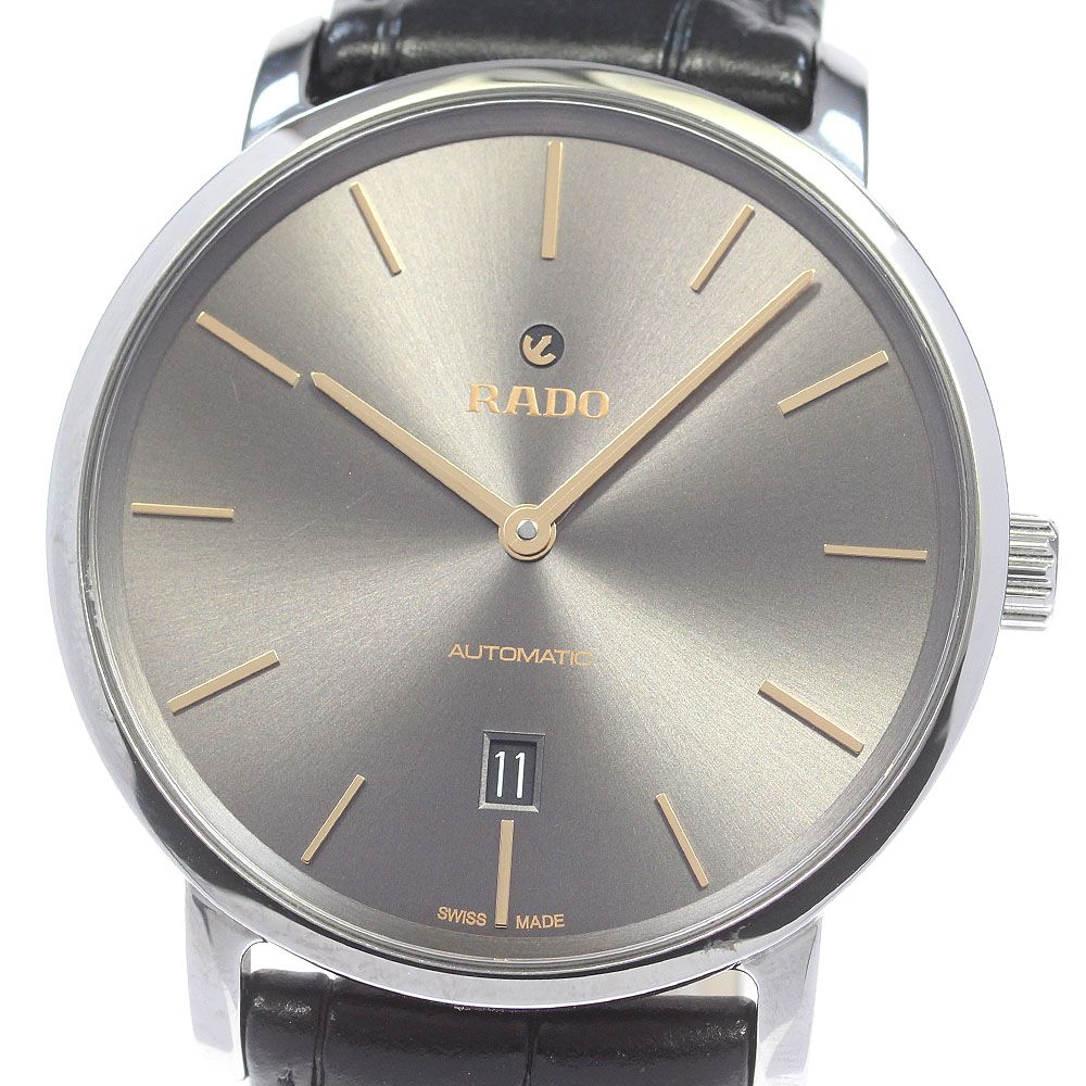 ラドー RADO 766.6067.3 トゥルーシンライン デイト 自動巻き メンズ美品_847541