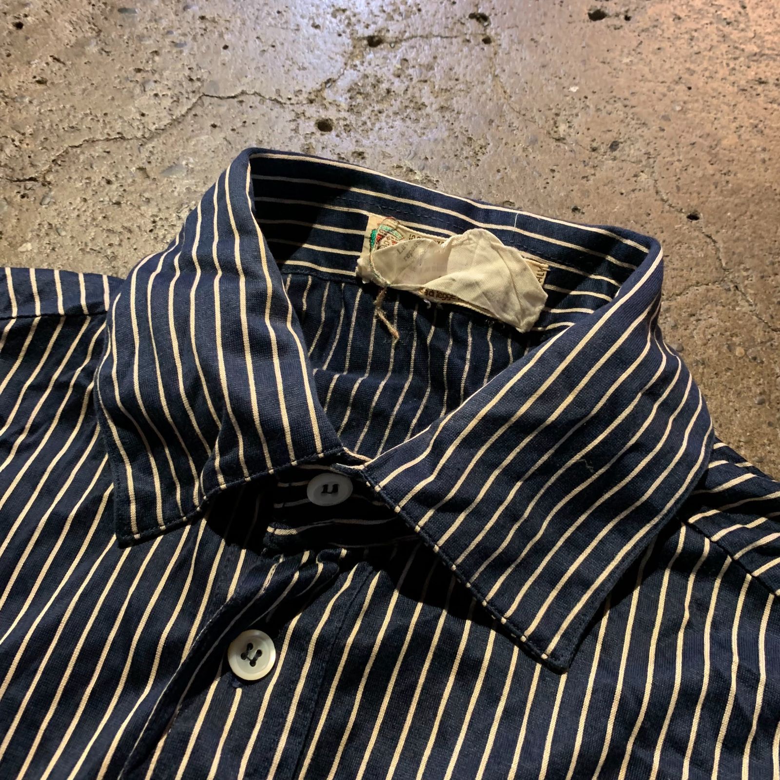 GUCCI グッチ ネイビー ストライプ襟 ポロシャツ GUCCI - GUCCI ストライプ コットン ポロシャツ グッチ XL