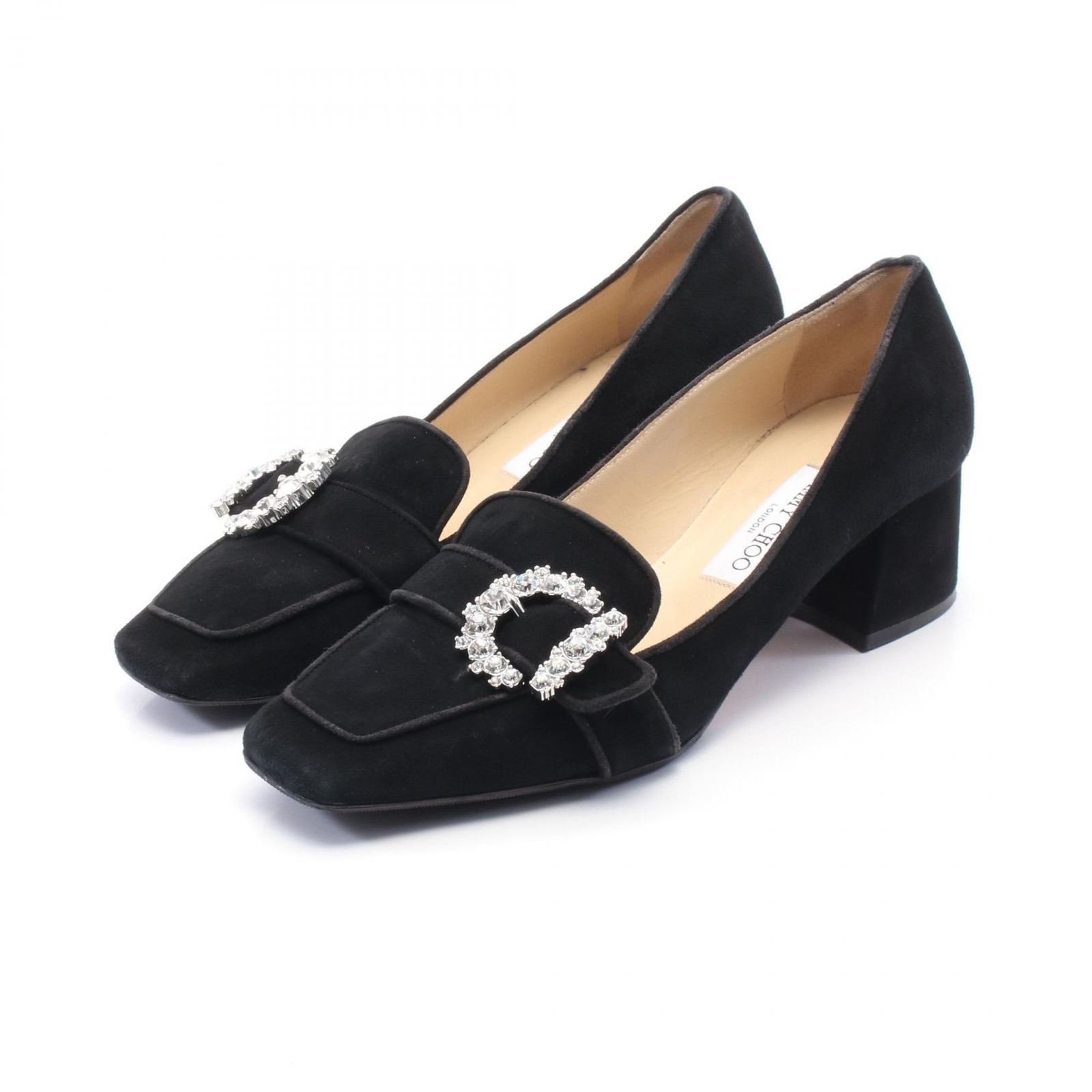 アウトレットファッション JIMMY CHOO ブラックローファー ビジュー 
