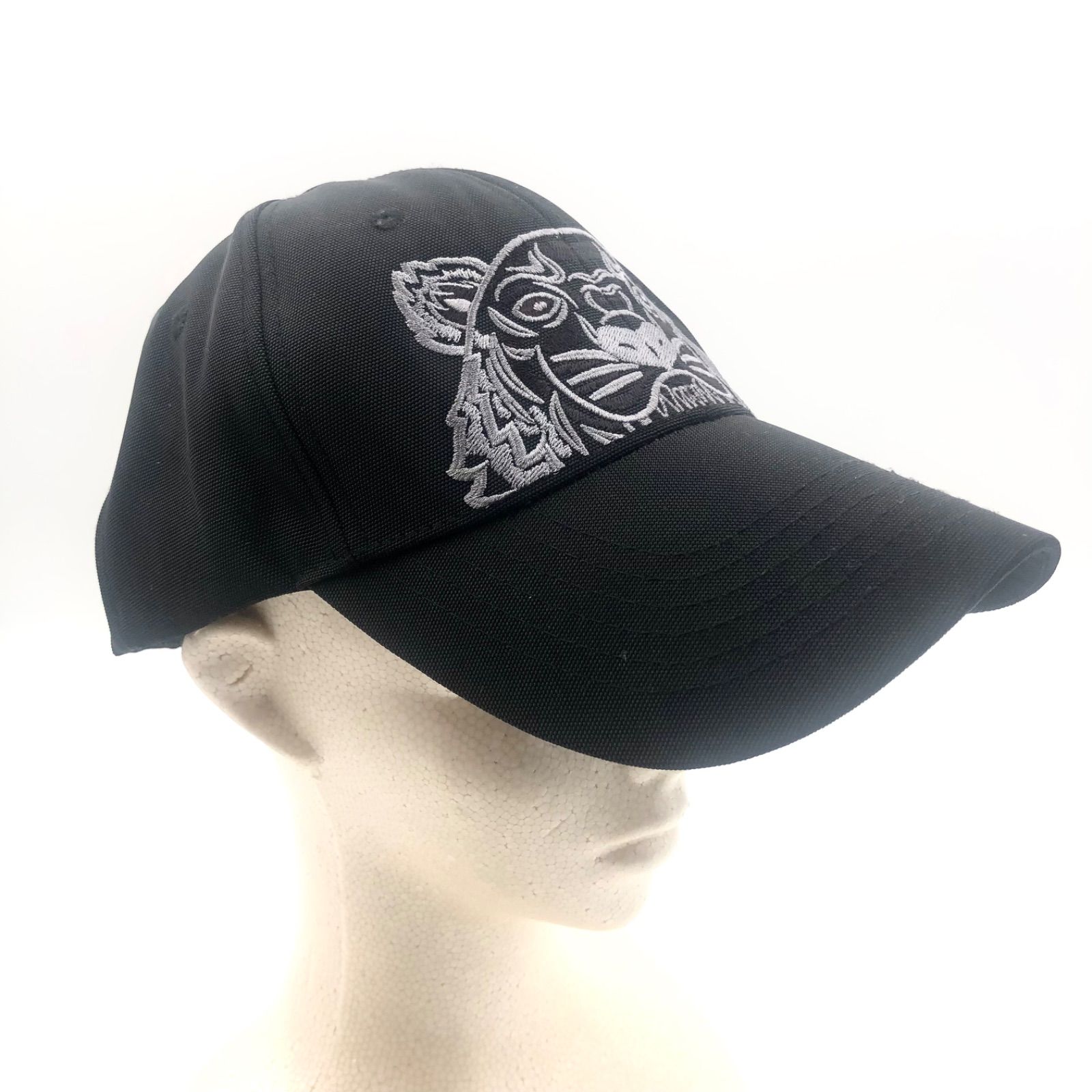 □極美品□KENZO ケンゾー キャップ タイガー トラ ブラック×グレー 