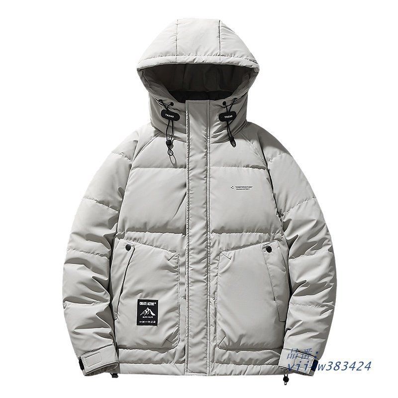 メンズ ダウンジャケット フード付き おしゃれ ワンポイント 英文字 防風 ダウンコート 防寒 キレイめ カジュアル ブルゾン 通学 ボリューム感 vii4w383424