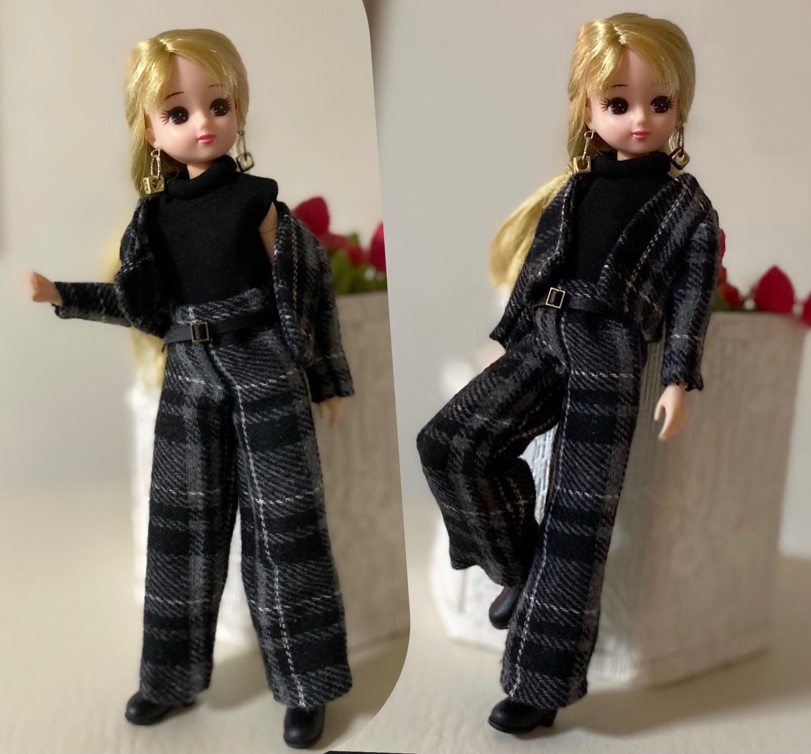 人形リカちゃん 洋服 ヘリンボーン❤️ジャケット&パンツ ハンドメイド