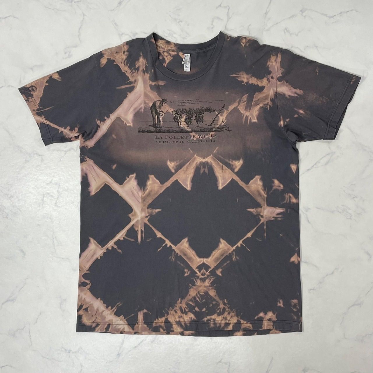 半袖Tシャツ アート 両面 プリント クルーネック 大きいサイズ 一点物 