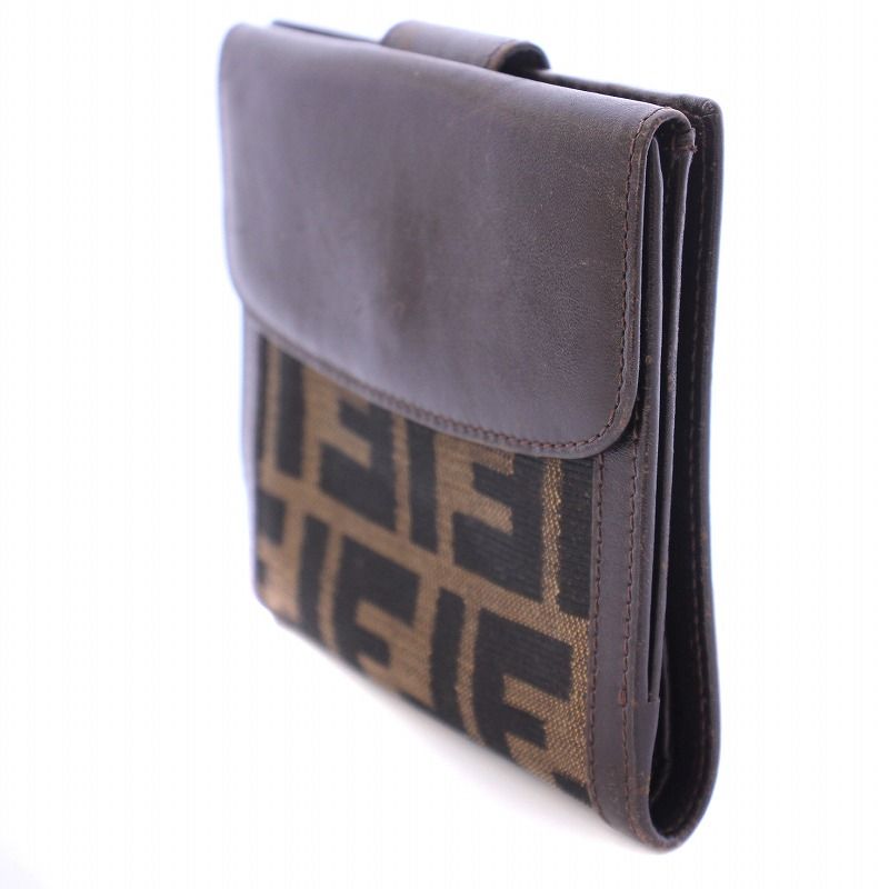 フェンディ FENDI 二つ折り財布 コンパクトウォレット ズッカ柄