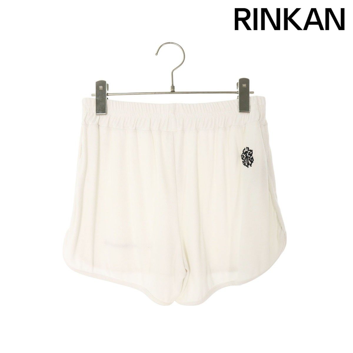 クロムハーツ NOT VERTICAL LETTERS SWT PANT ロゴ刺繍スウェットハーフパンツ レディース XS