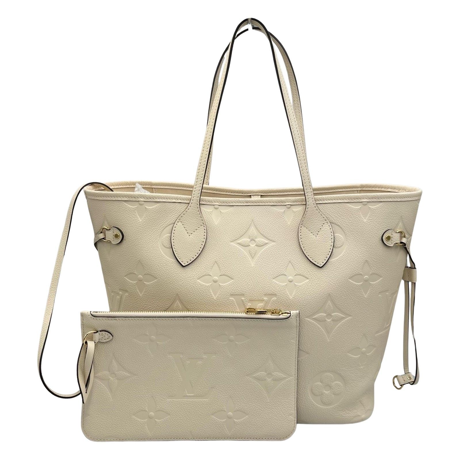 ルイヴィトン LOUIS VUITTON トートバッグ ネヴァーフルMM M46676 モノグラムアンプラント クリーム レディース