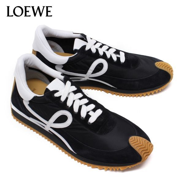 24SSモデル ロエベ LOEWE  メンズ FLOW RUNNER フローランナースニーカー【1102 BLACK/WHITE】 M816282X52  1102/【2024SS】m-shoes