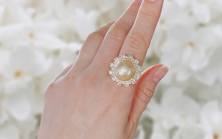 楽天市場】カルティエ Cartier ぺルラ K18YG パール リング #52