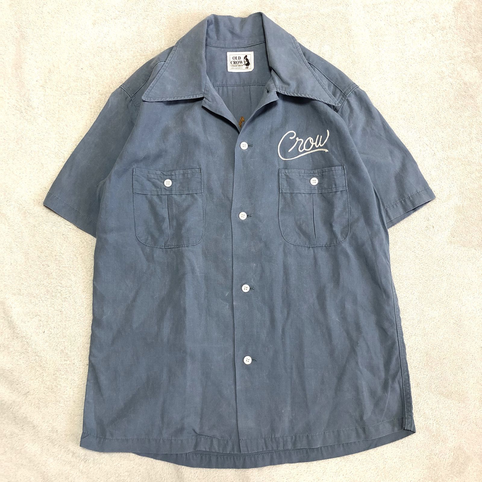 【OLD CROW】 オープンカラーシャツ 半袖 開襟　日本製 OLD CROW / GLAD HAND ワークシャツ ボーリングシャツ オープン