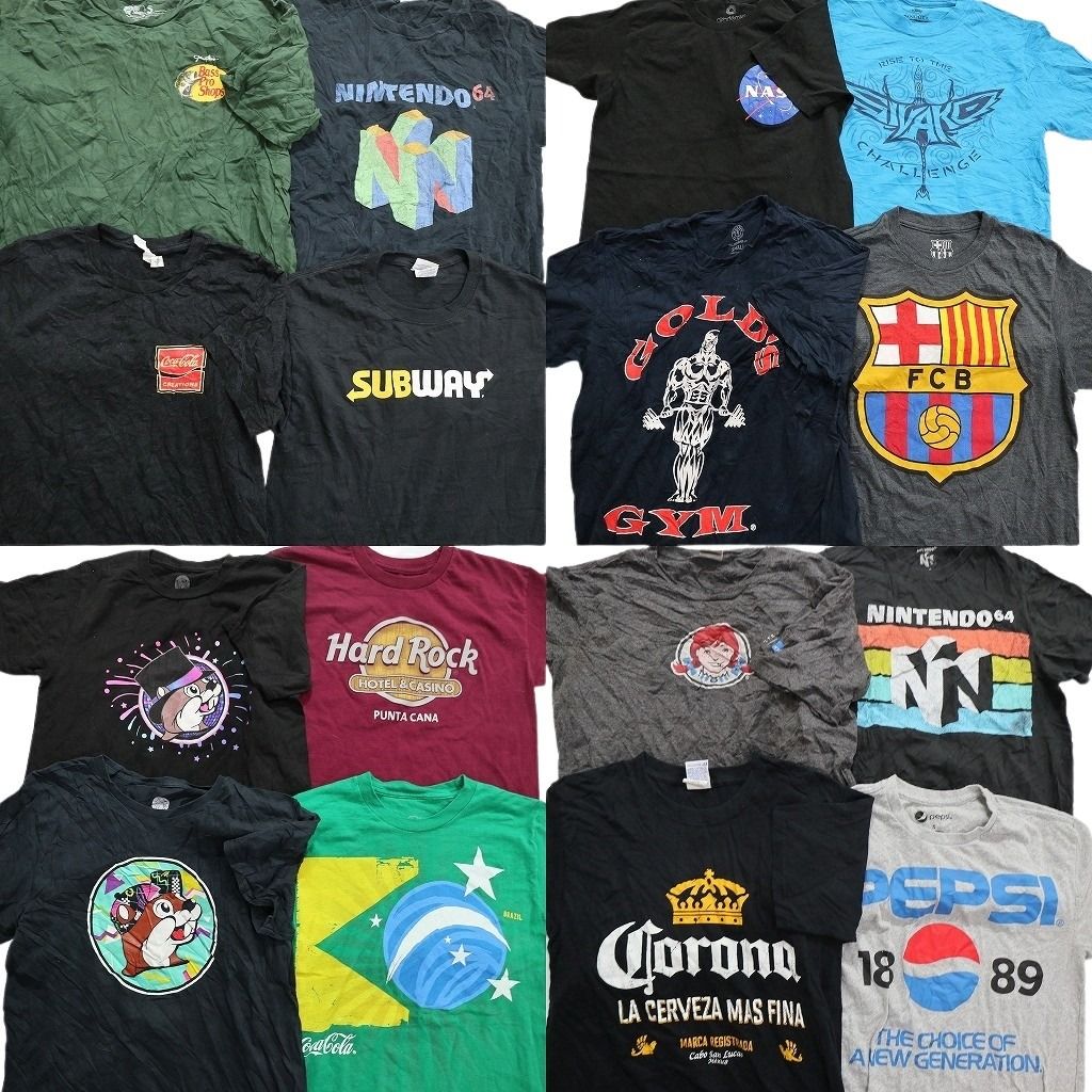 古着卸 有名企業 半袖Tシャツ 16枚セット メンズ Ｓ ニンテンドー サブウェイ コカ コーラ コロナ 古着 NA2677