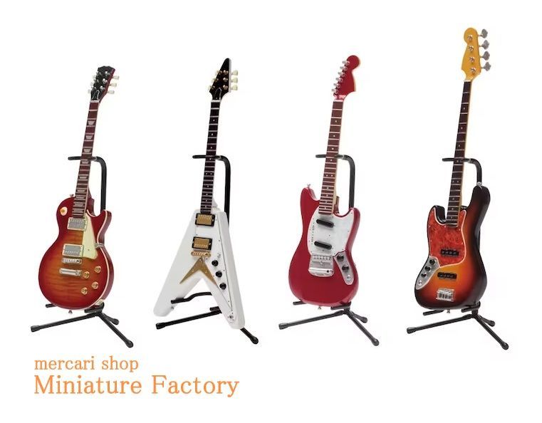 新品未開封●6個セット●けいおんギターコレクション●スーパーリアルミニチュア Musical Story 1/6 15cm ミニチュア ギター 楽器 ホワイト