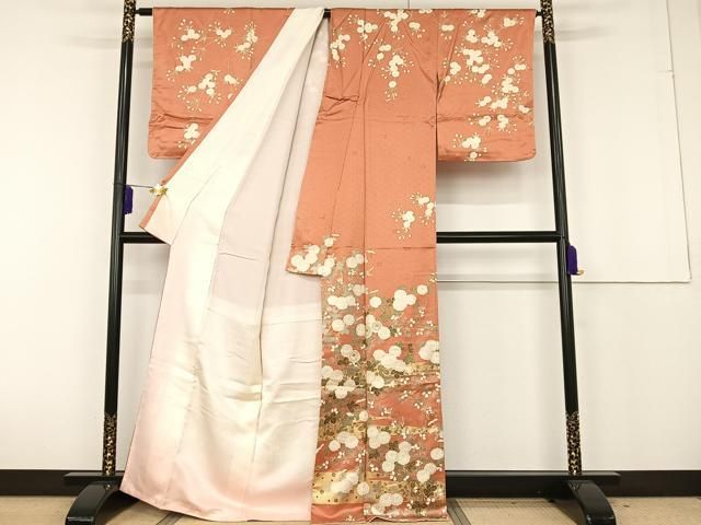 平和屋着物○十日町老舗ブランド 吉澤友禅 吾妻徳穂 訪問着 駒刺繍 枝