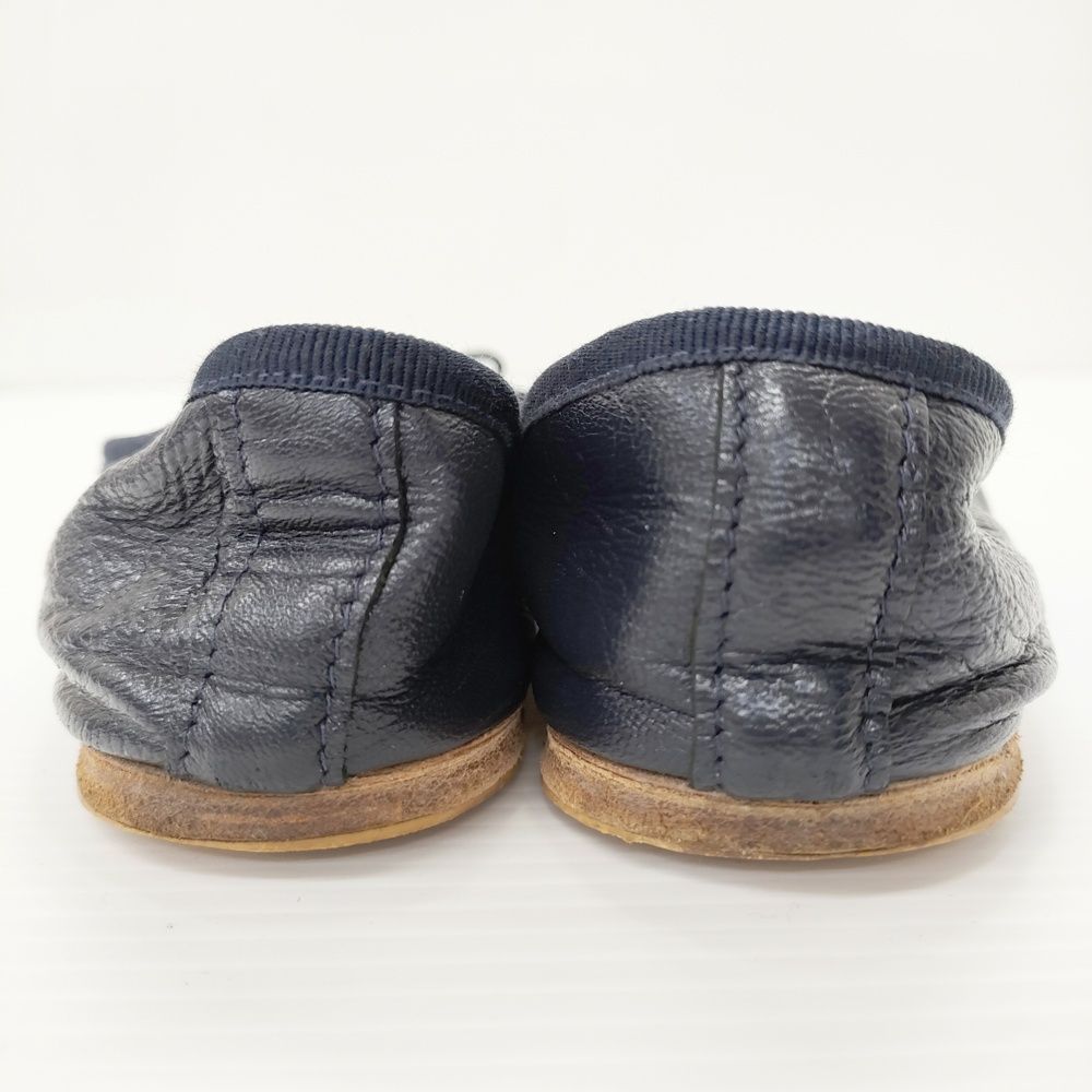 ほぼ未使用【A.P.C】 アーペーセー　ポルセリ　バレエシューズ　フラット A.P.C./E.PORSELLI レザー フラット バレエシューズ ネイビー