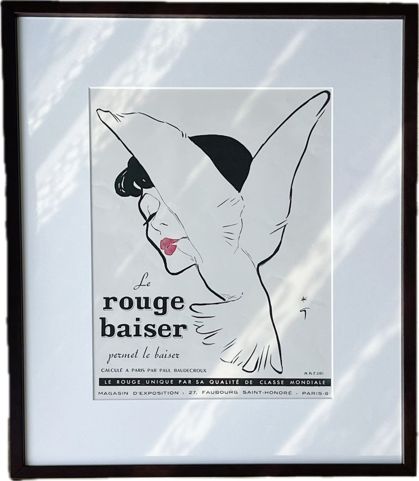 1948 広告＞Rene Gruau ルネ グリュオ Rouge Baiser ポスター 