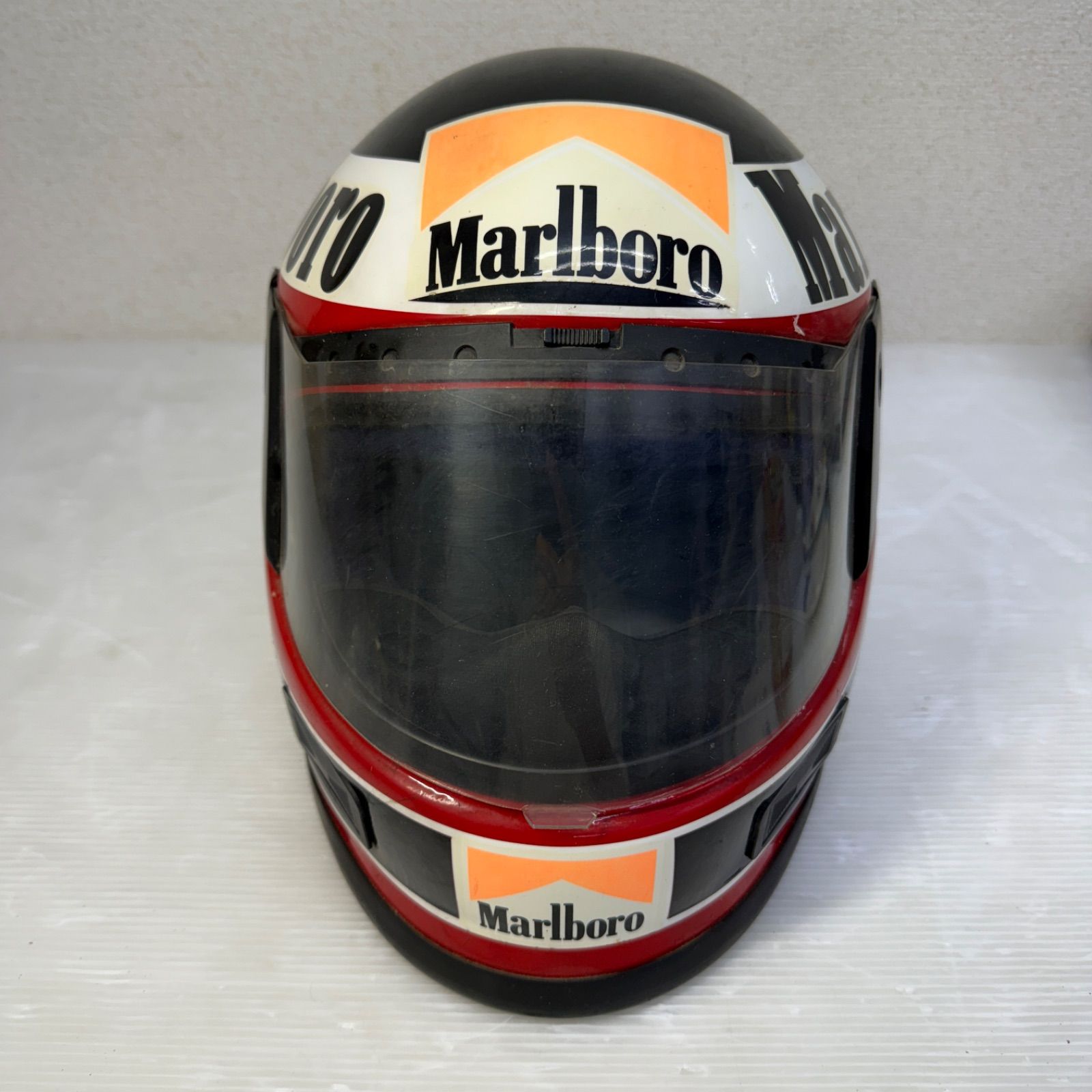 マルボロ Marlboro ヘルメット フルフェイス バイク 当時物 昭和 Mサイズ JEB‘S