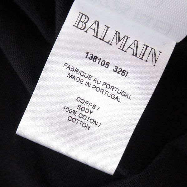 バルマン BALMAIN 金ボタンロングスリーブカットソー ブラック サイズ：M BALMAIN - ロゴ 半袖Tシャツ / GOLD FOIL LOGO T-SHIRTS