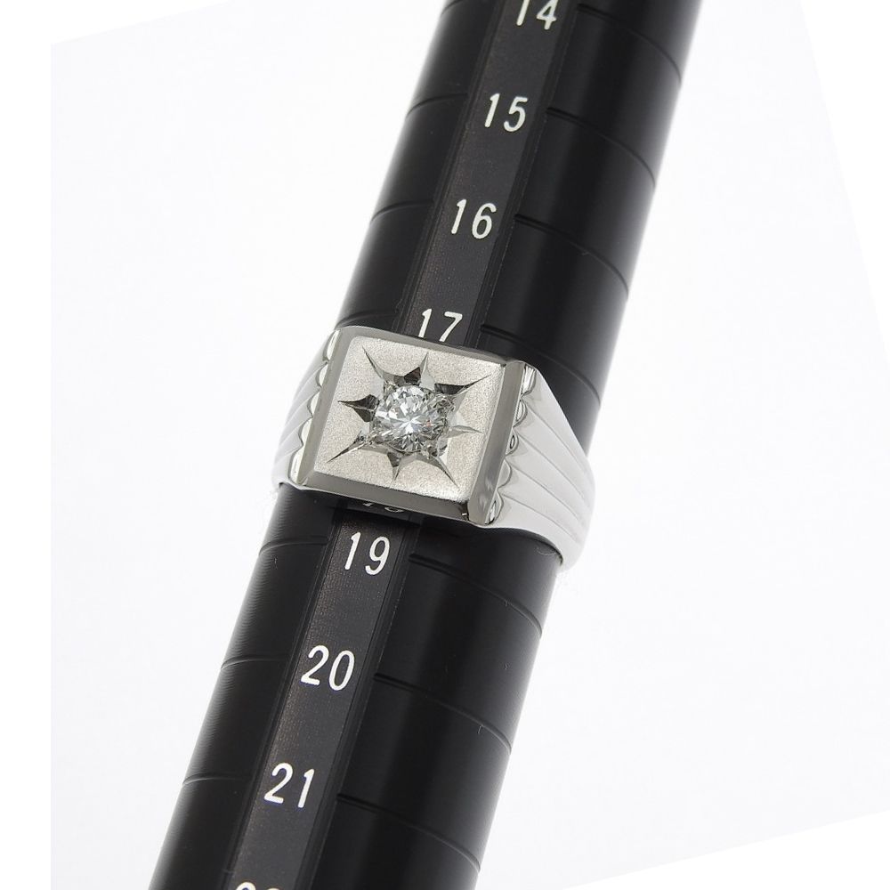 本物保証】 鑑付 新品同様 印台 リング 指輪 約16.4g プラチナ