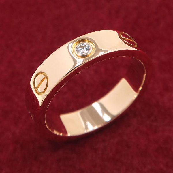 カルティエ　ミニラブリング　1Pダイヤモンド　＃48 楽天市場】カルティエ ミニラブリング フルダイヤモンド #48