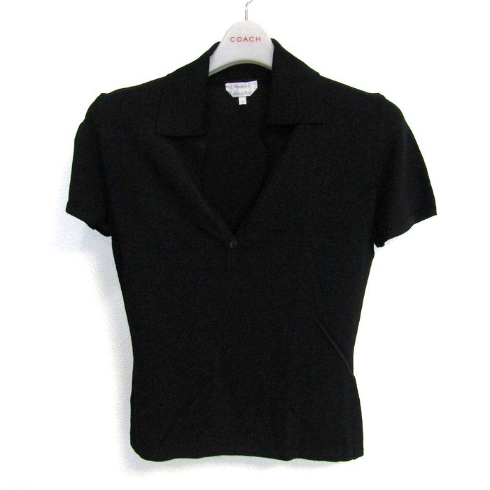 マックスマーラ ポロニット 半袖 スキッパーネック トップス レディース Mサイズ ブラック MAX MARA