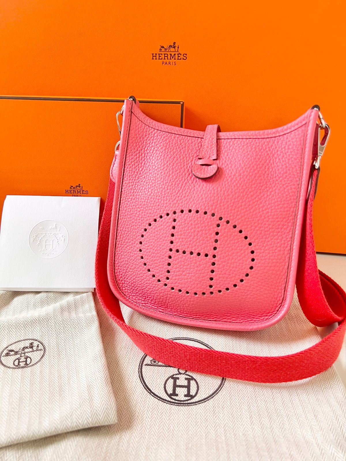 HERMES エルメス エブリンTPM ローズアザレ シルバー金具 C刻印