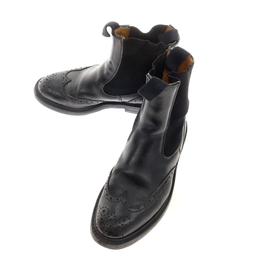 【中古】トリッカーズ Tricker's カーフ サイドゴア カントリーブーツ ブラック【サイズ7 Fitting5】【メンズ】