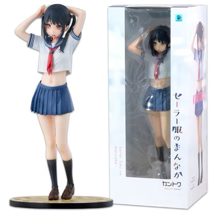 セーラー服のまんなか 美少女 ［セクシーフィギュア］28cm キャストオフ Amazon | セーラー服のまんなか 制服を着た少女 28cm PVC製