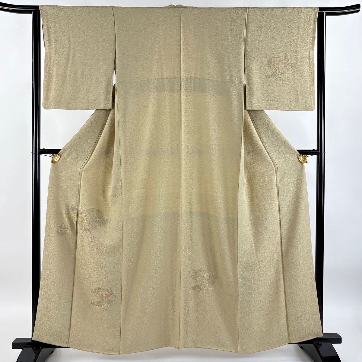 付下げ 身丈166cm 付下げ 美品 秀品 落款 やまと 草花 箔 金銀彩