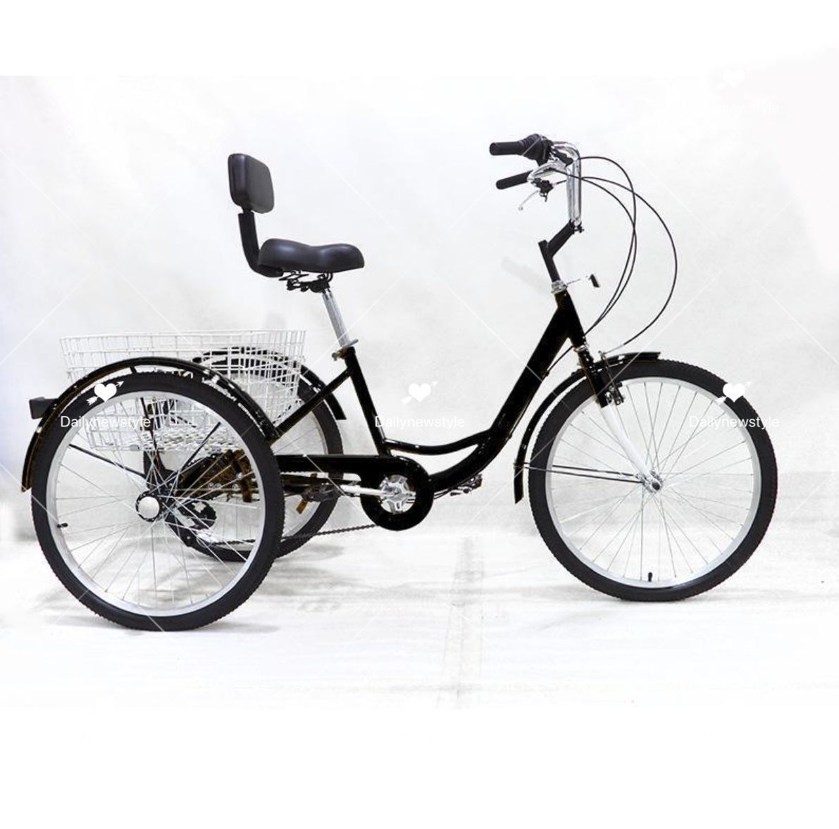 人気推薦◆大人の三輪車三輪三ks自転車クルーザー7スピード 24インチホイール大人のトライク3輪自転車貨物貨物バスケット