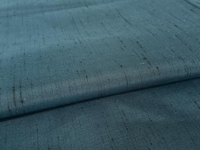 平和屋着物○男性 紬 アンサンブル 青藍色 正絹 逸品 AAAV9069np