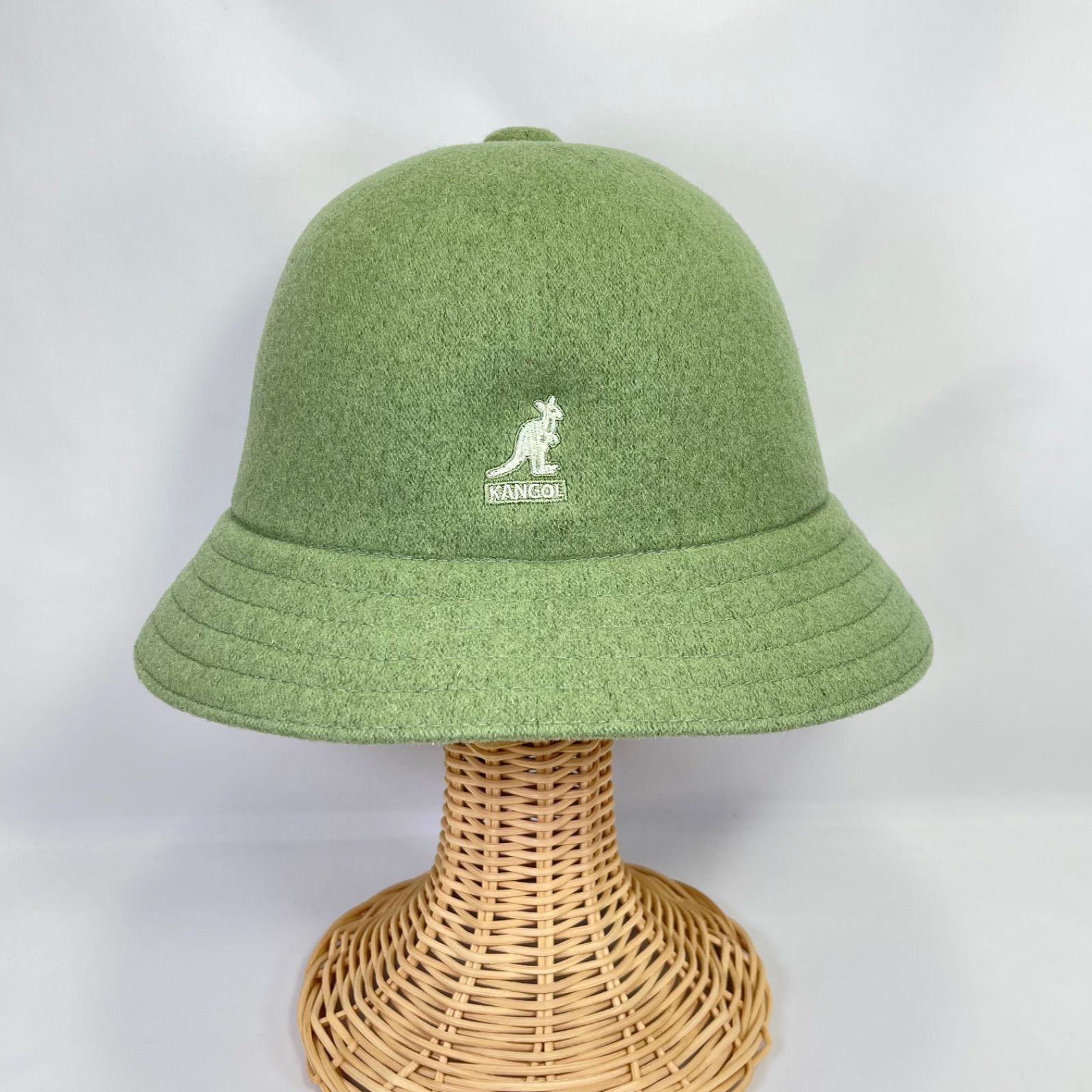 KANGOL Wool Casual ウール素材 ベル型ハット ライトグリーン Lサイズ