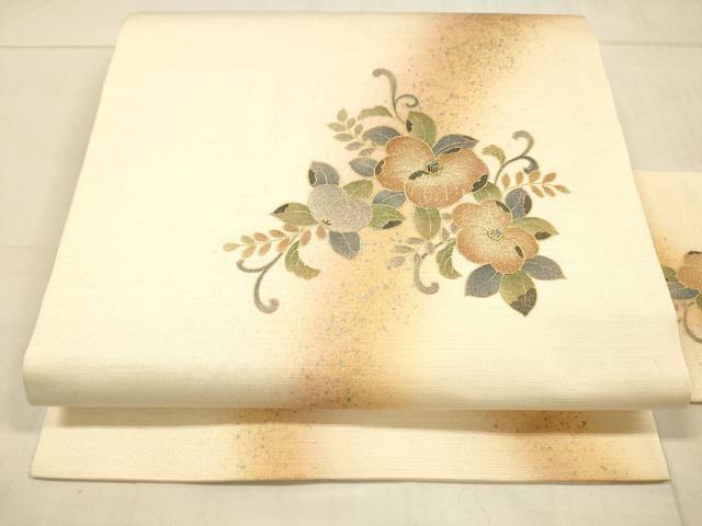 平和屋着物◎九寸名古屋帯 螺鈿 辻が花 金銀彩 正絹 逸品 DAAU4141cm