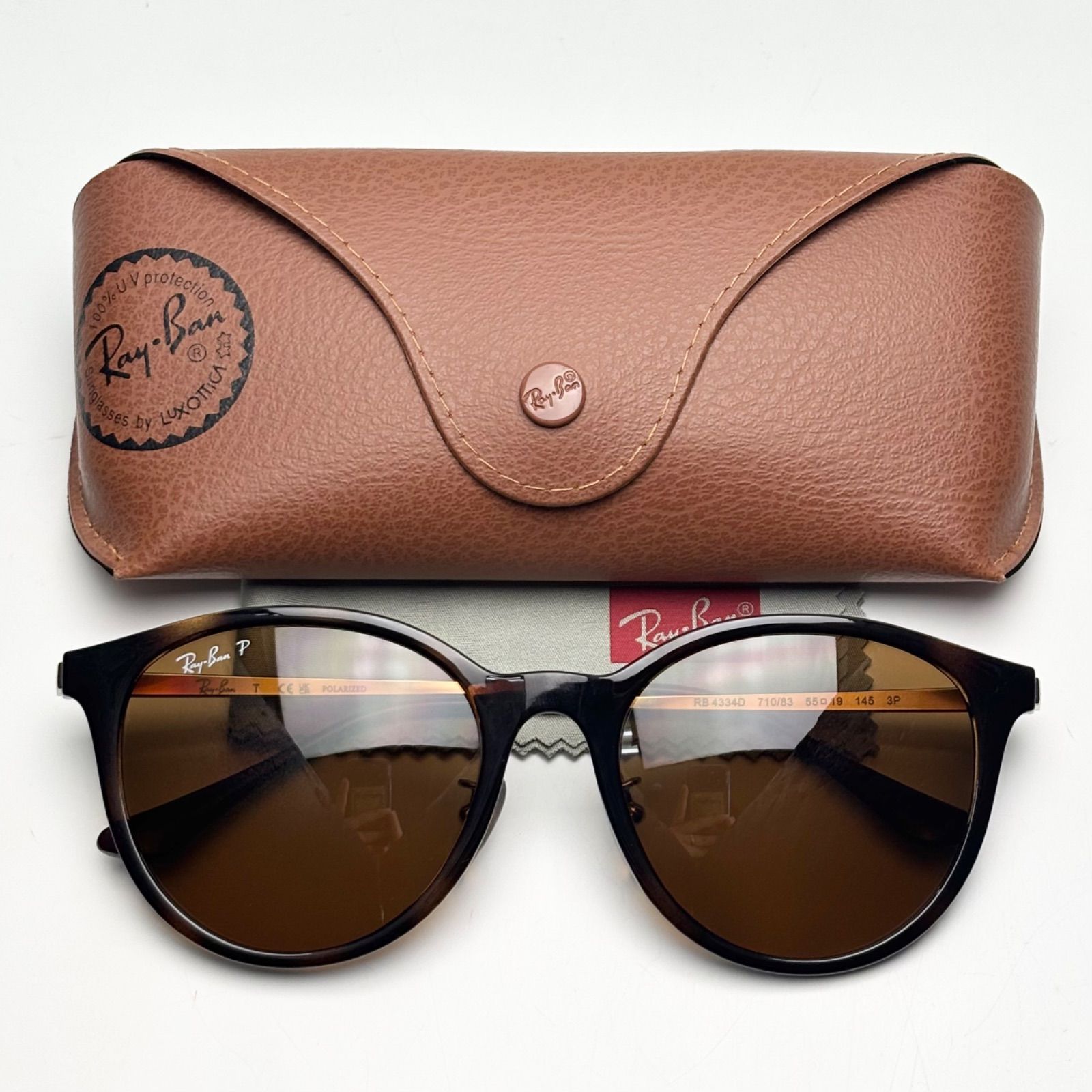 美品★Ray Ban サングラス RB4334D ブラウン Ray-Ban レイバン 偏光サングラス RB4334D 710/83 55サイズ