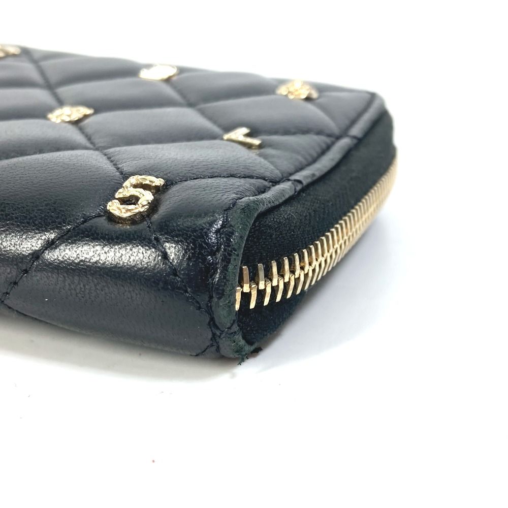 CHANEL シャネル 長財布 No5 カメリア ラインストーン ラムスキン  
